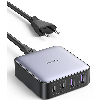 Сетевое зарядное устройство Ugreen CD327-90747 настольное, 2*USB-A+2*USB-C 65W, серый - фото 1 - id-p225399342
