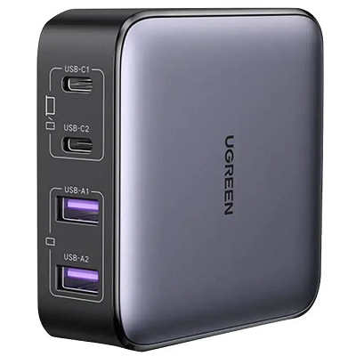 Сетевое зарядное устройство Ugreen CD327-90747 настольное, 2*USB-A+2*USB-C 65W, серый - фото 2 - id-p225399342