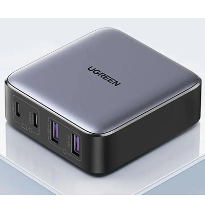Сетевое зарядное устройство Ugreen CD327-90747 настольное, 2*USB-A+2*USB-C 65W, серый - фото 4 - id-p225399342