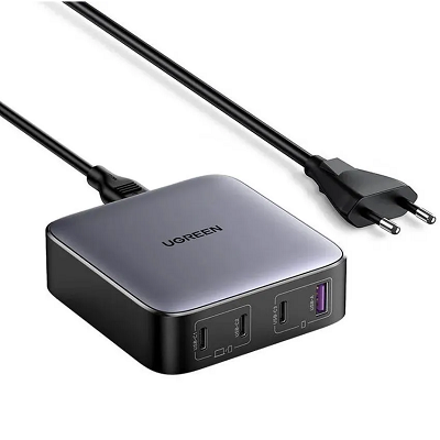 Сетевое зарядное устройство Ugreen CD328-90928, Nexode 1*USB-A + 3*USB-C, 100W, настольное, серый - фото 1 - id-p225399343
