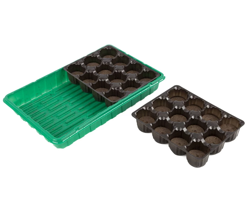 Набор для рассады "Умный огород" 24 ячейки ( 2 вставки*12ячеек), с торфяными таблетками - фото 1 - id-p225403580