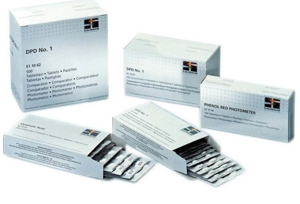 Таблетки для тестера pH Phenol Red Lovibond, анализ воды, блистер 10 таблеток.