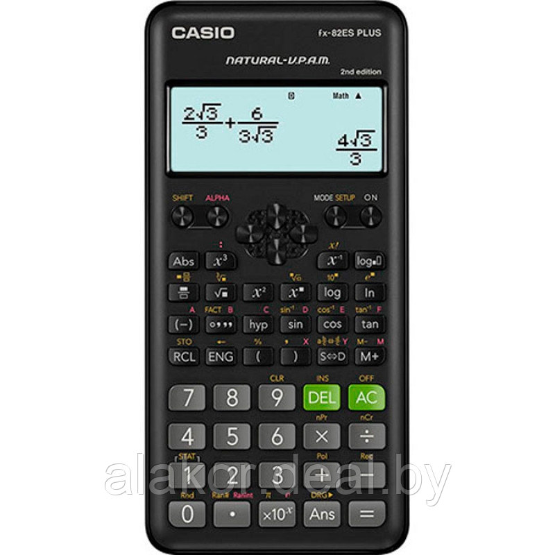 Калькулятор научный Casio "FX-82ESPLUS 2", 16-разрядный, 154 x 78 x 12 мм, черный - фото 1 - id-p225403112