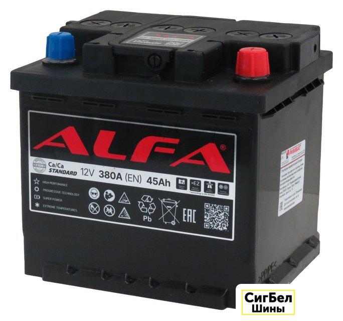 Автомобильный аккумулятор ALFA Standard 45 R+ (45 А·ч)