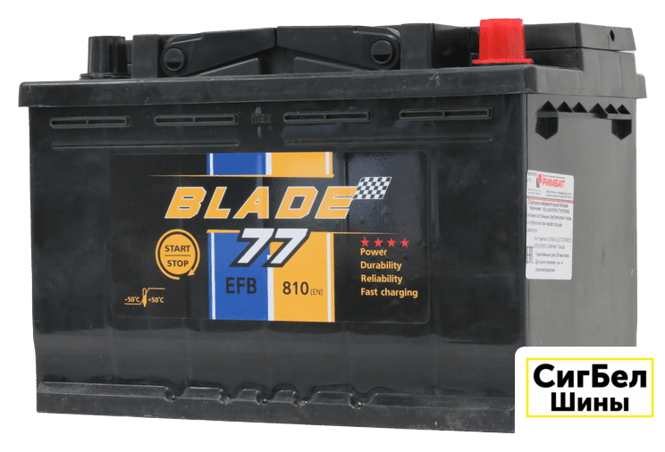 Автомобильный аккумулятор Blade EFB 77 R+ (77 А·ч) - фото 1 - id-p225407688