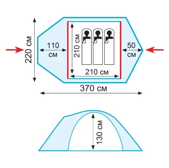 Туристическая палатка Tramp Stalker 3 V2 - фото 3 - id-p146977174