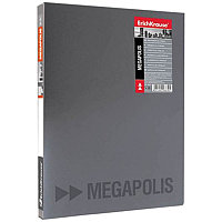 Папка на 2 кольца "Megapolis" 24мм, 800мкм, серый (RC) 087856