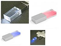 Флеш накопитель USB 2.0 Кристалл, металл/стекло, подсветка белым, 16 GB, цвет в ассортименте