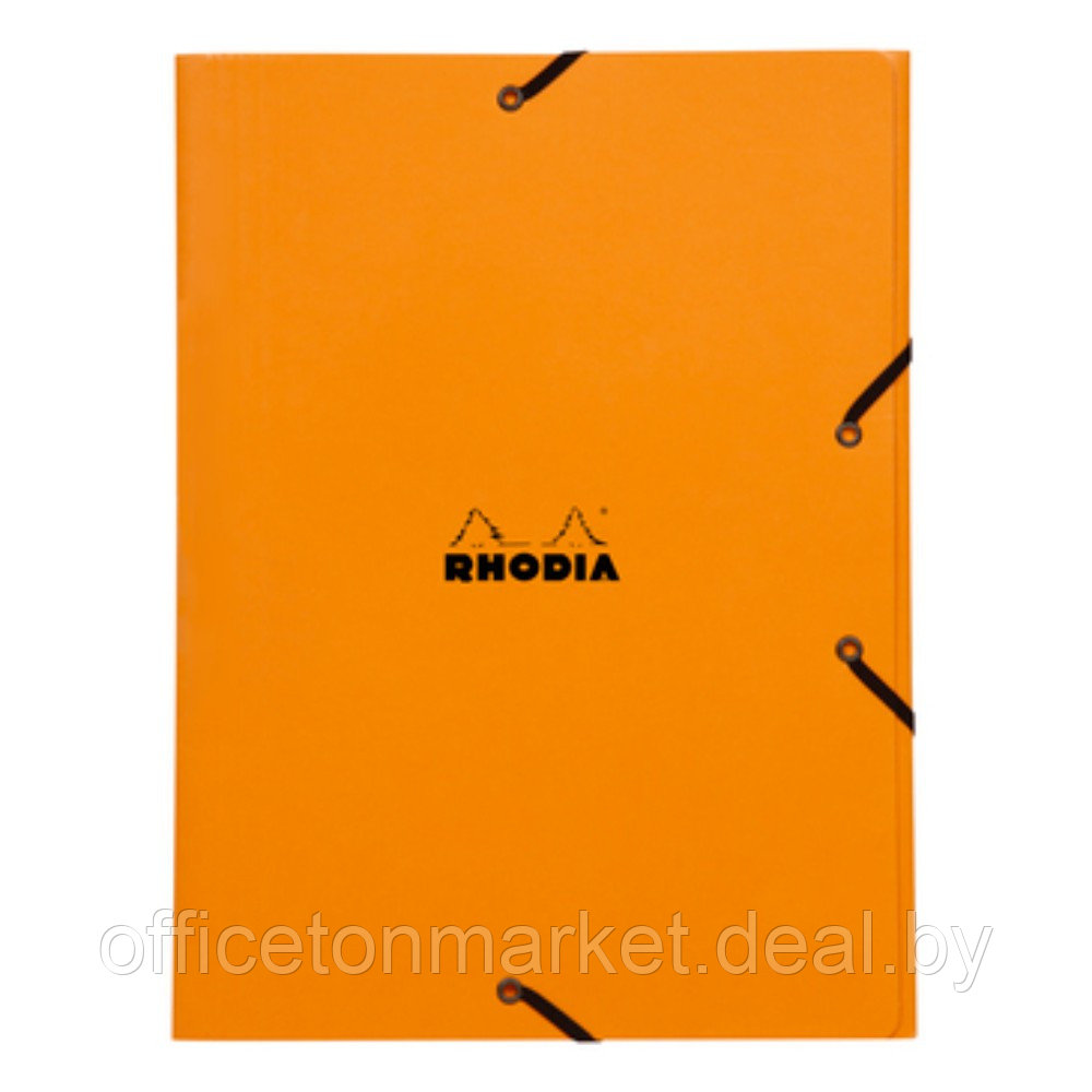 Папка на резинках "Rhodia", A4, 40 мм, картон, оранжевый - фото 1 - id-p225402448