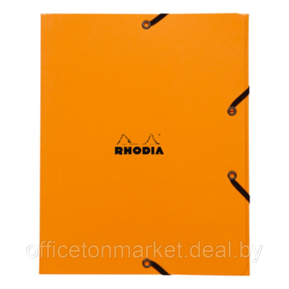 Папка на резинках "Rhodia", A5, 40 мм, картон, оранжевый - фото 1 - id-p225402449