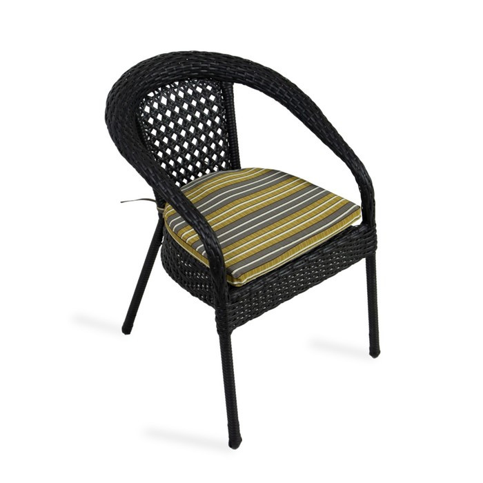 Кресло садовое из искусственного ротанга 60х70х80см венге с подушкой - фото 1 - id-p225408627