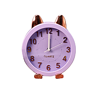 Часы-будильник настольные "Golden awakening Kitty", фиолетовый