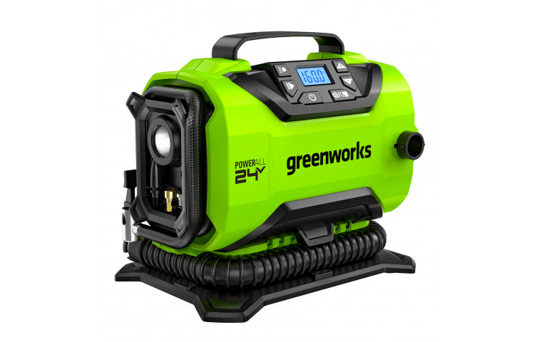 Компрессор автомобильный аккумуляторный Greenworks ACG301 24В / 12В (11 бар) (Без АКБ и ЗУ) - фото 1 - id-p225403059