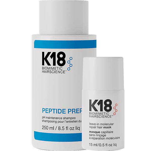 Комплект K18 Домашний уход шампунь баланс + маска (250+15 ml) для молекулярного восстановления волос - K18 - фото 2 - id-p225408926