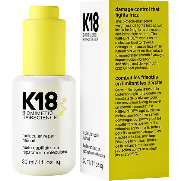 Масло K18 Домашний уход для молекулярного восстановления волос 30ml - K18 Home Care Molecular repair hair oil - фото 2 - id-p225408938