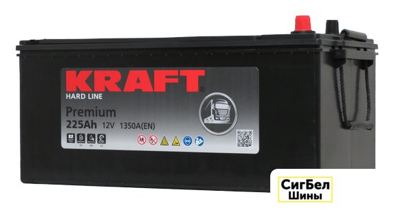 Автомобильный аккумулятор KRAFT Premium 225(3) евро (225 А·ч)