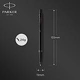 Ручка шариковая автоматическая Parker "IM Achromatic K317", 1.0 мм, черный, стерж. синий, фото 3