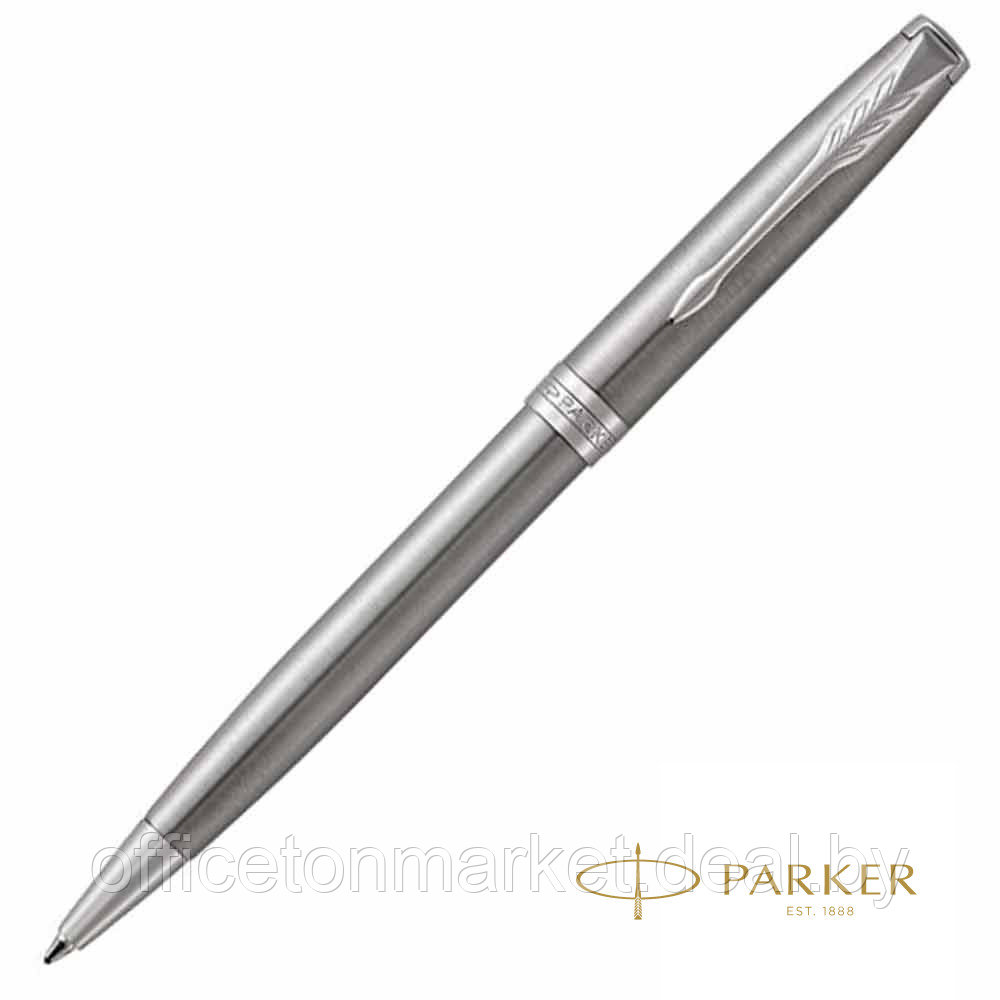 Ручка шариковая автоматическая Parker "Sonnet Core K526", 1.0 мм, серебристый, стерж. черный