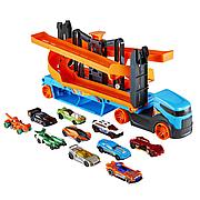 Планета Игрушек Набор Hot Wheels Lift & Launch Hauler + 10 машинок_HJJ76