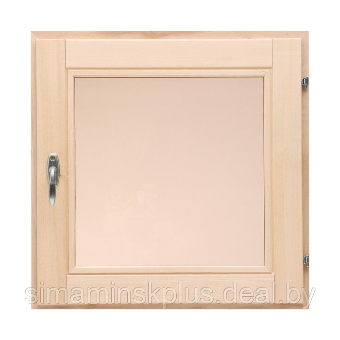 Окно, 50×50см, однокамерный стеклопакет, бронза из липы