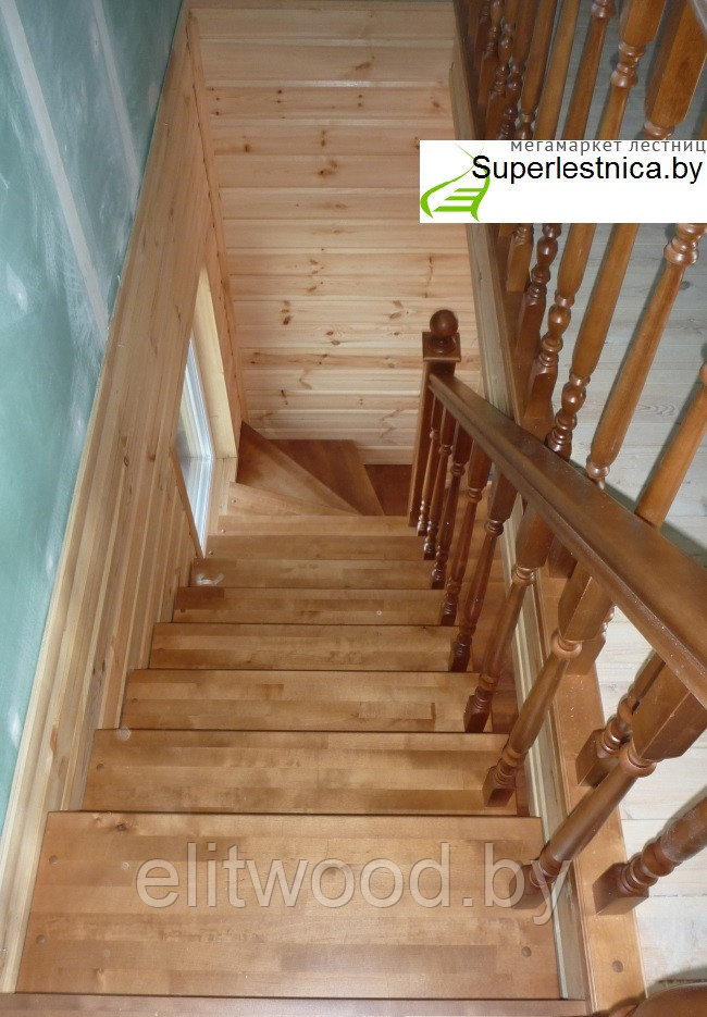 Лестница в деревянном доме ВК-001 - фото 5 - id-p32815209
