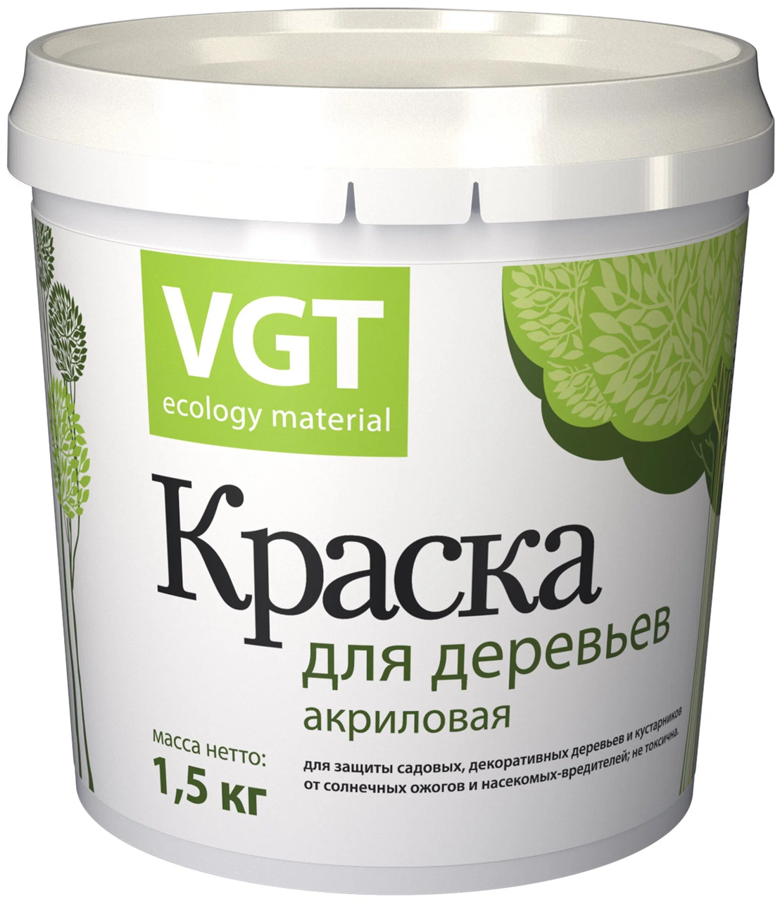 VGT Краска фасадная по дереву белая ВД-АК-1180 1,5кг - фото 1 - id-p170959517