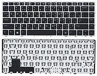 Клавиатура для ноутбука HP Folio 9470m, чёрная, с серебряной рамкой, RU