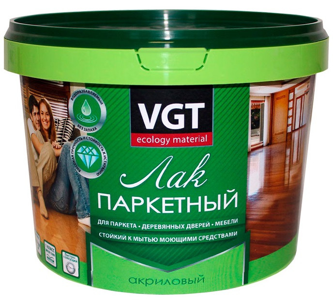 VGT Лак акриловый паркетный полуматовый 2,2кг - фото 1 - id-p170962219