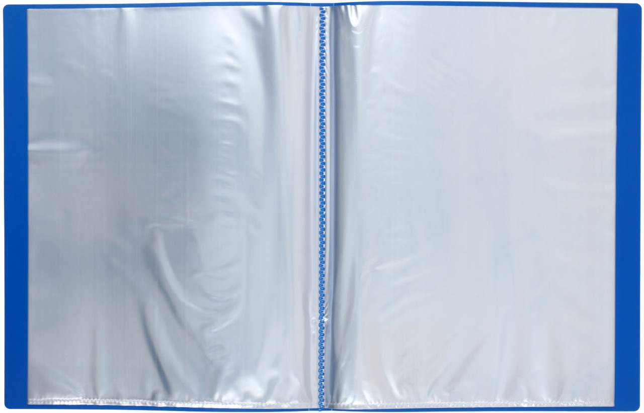 Папка пластиковая на 30 файлов «Стамм» толщина пластика 0,5 мм, синяя - фото 1 - id-p225412797
