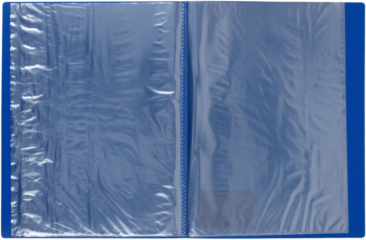 Папка пластиковая на 10 файлов «Стамм» толщина пластика 0,5 мм, синяя - фото 1 - id-p225412801