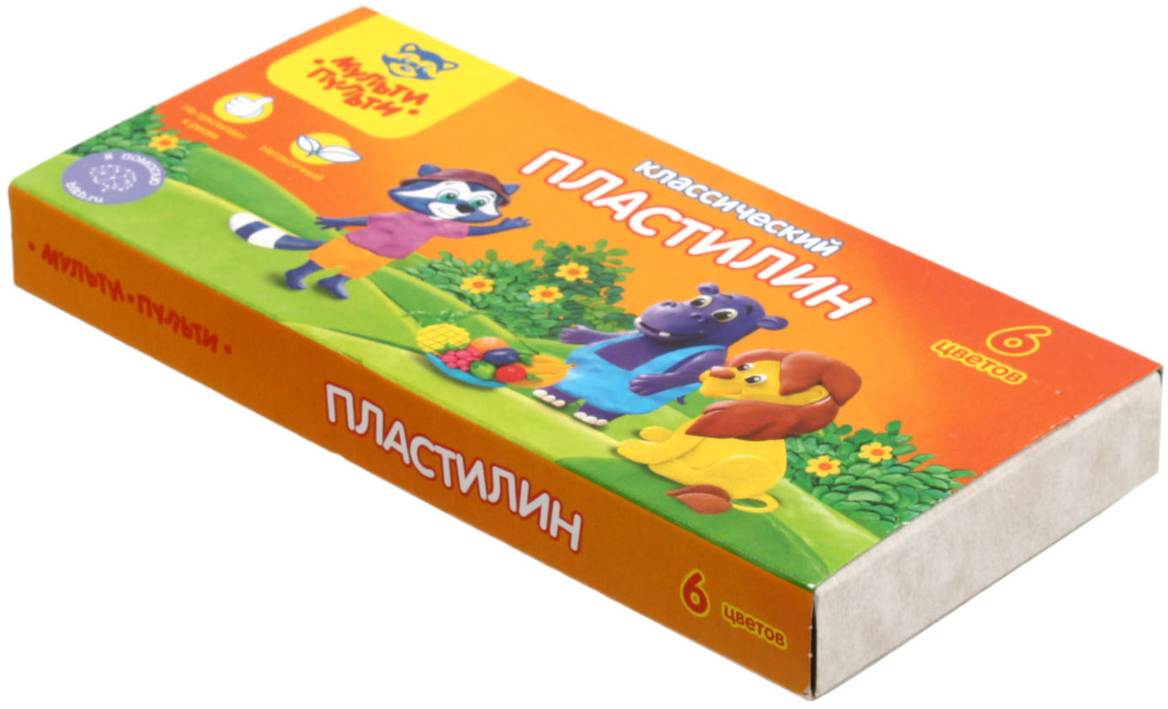 Пластилин «Мульти-пульти» 6 цветов, 120 г, со стекой, «Приключения Енота» - фото 1 - id-p225412884