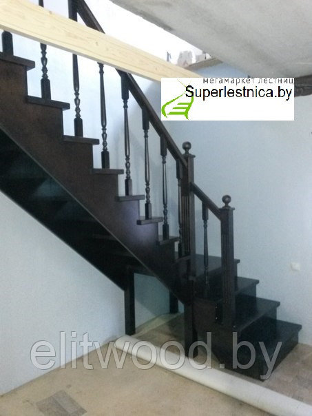 Готовые деревянные лестницы на второй этаж дома К-002м - фото 2 - id-p32815230