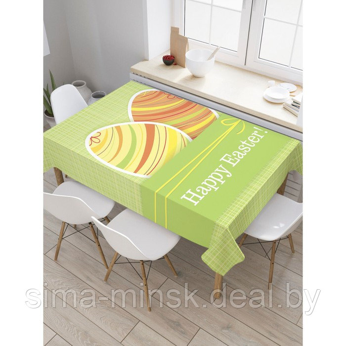 Скатерть на стол с рисунком «Полосатые пасхальные яйца», размер 120x145 см - фото 1 - id-p225414167