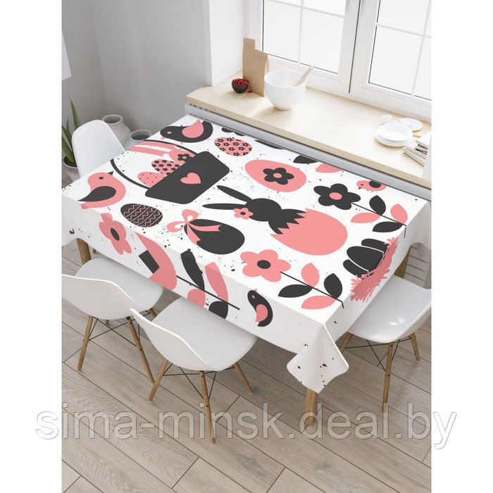 Скатерть на стол с рисунком «Пасхальный кролик», размер 145x180 см - фото 1 - id-p225414241