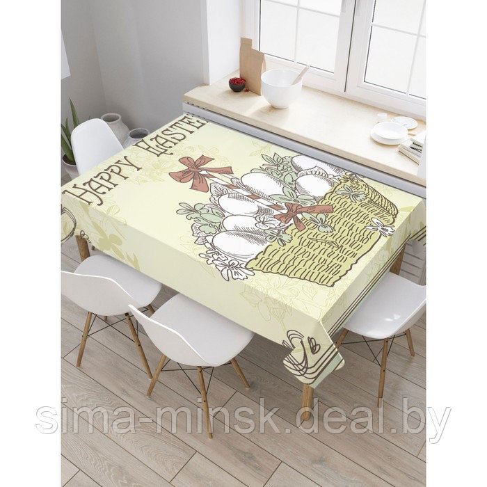 Скатерть на стол с рисунком «Винтажная Пасхальная открытка», размер 145x180 см - фото 1 - id-p225414246
