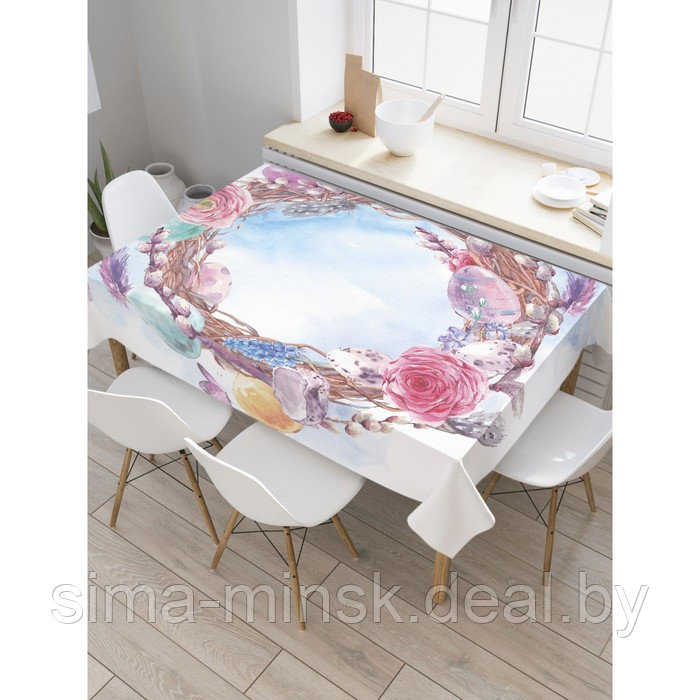 Скатерть на стол с рисунком «Пасхальный венок», размер 145x180 см - фото 1 - id-p225414256