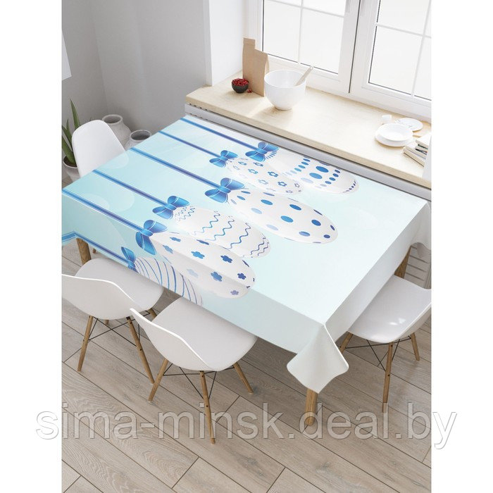 Скатерть на стол с рисунком «Праздничные яйца», размер 145x180 см - фото 1 - id-p225414264