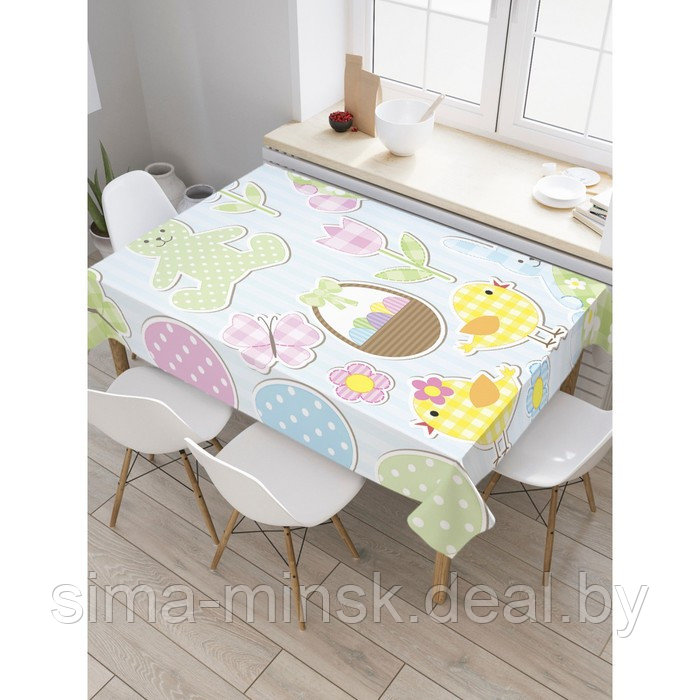 Скатерть на стол с рисунком «Пасхальные элементы для скрапбукинга», размер 120x145 см - фото 1 - id-p225414171