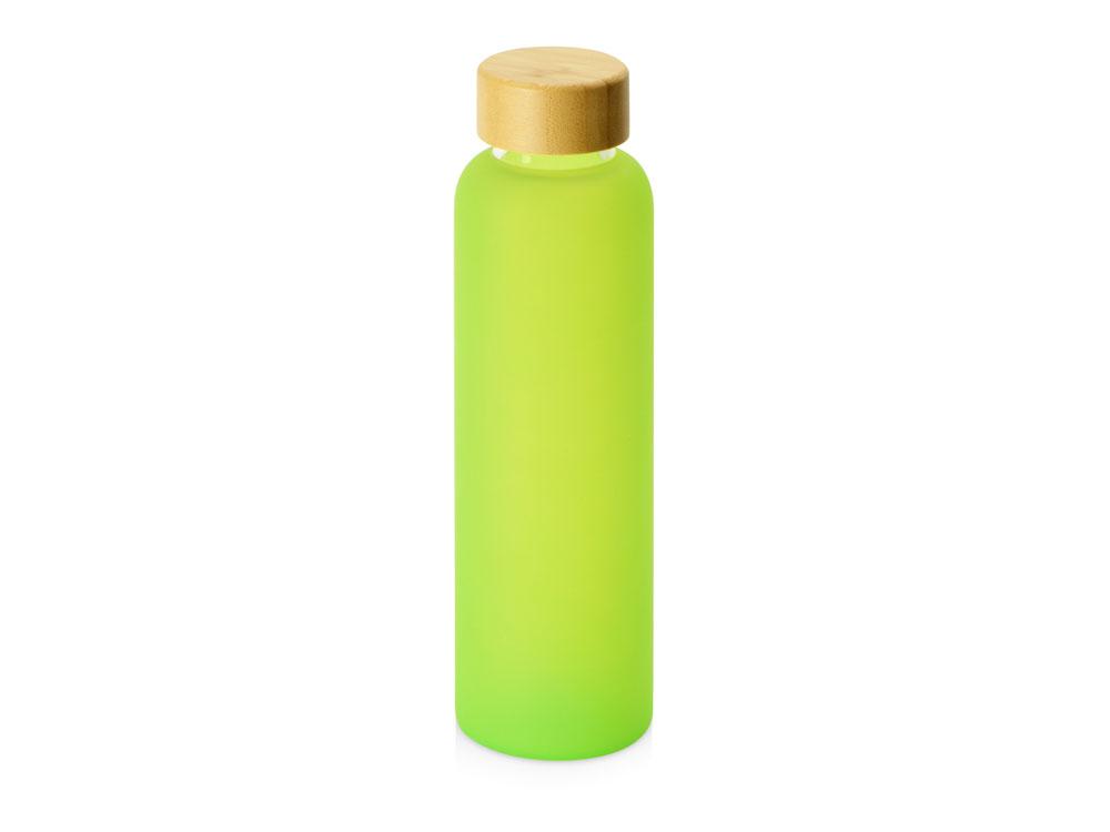 Стеклянная бутылка с бамбуковой крышкой «Foggy», 600 мл Зеленое яблоко