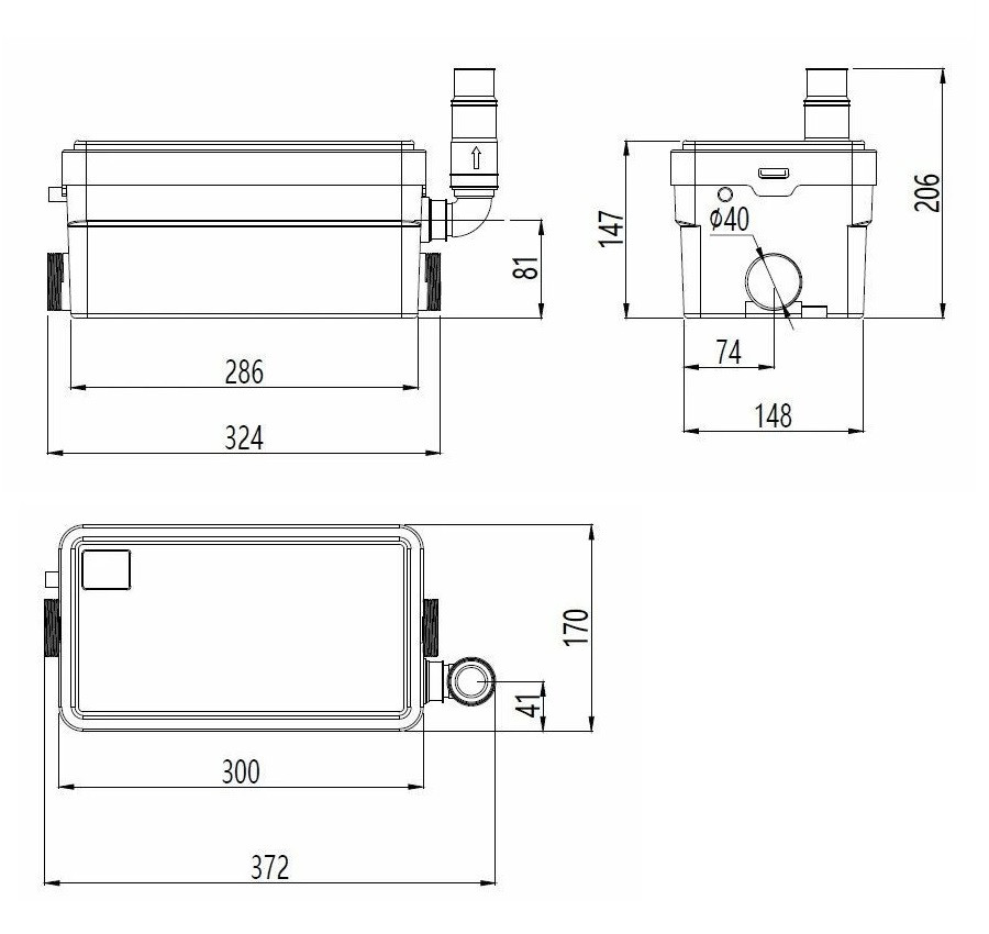 Канализационная насосная станция UNIPUMP Sanivort 255 M 9м - фото 3 - id-p225422505