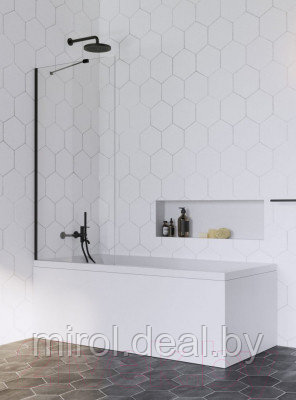 Стеклянная шторка для ванны Radaway Idea Black PNJ 70 / 10001070-54-01 - фото 1 - id-p225416137