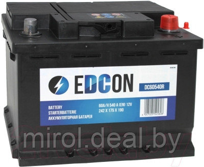 Автомобильный аккумулятор Edcon DC60540R - фото 1 - id-p225421844