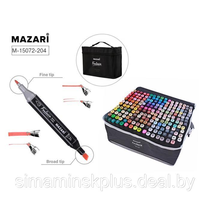 Маркеры для скетчинга двусторонние Mazari Fantasia, 204 цвета (2 маркера-блендера) - фото 1 - id-p225423148