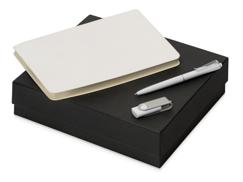 Подарочный набор «Notepeno» с блокнотом А5, флешкой и ручкой Белый