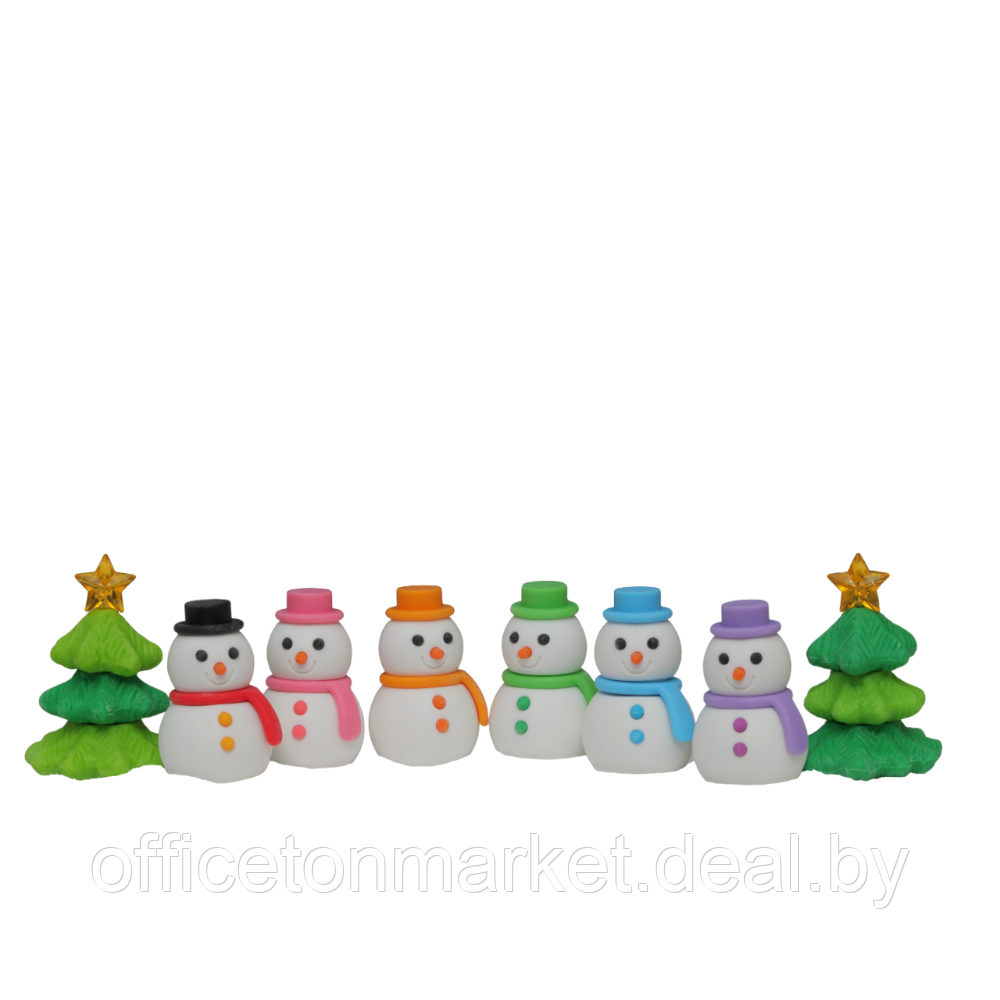 Ластик "IWAKO Snowman & Tree", 1 шт, ассорти - фото 1 - id-p224495082