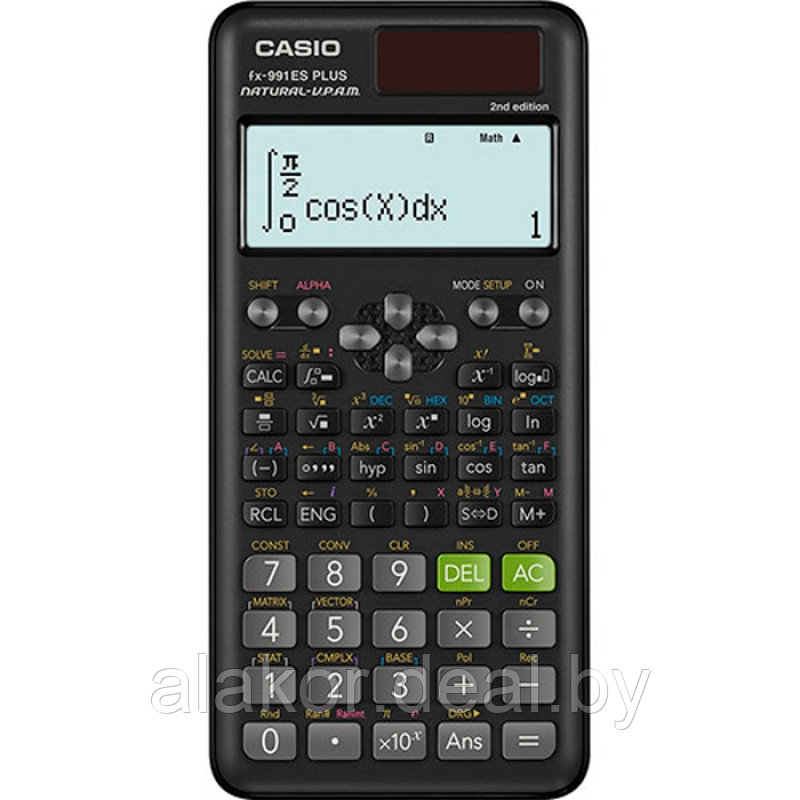 Калькулятор научный Casio "FX-82ESPLUS 2", 16-разрядный, 154 x 78 x 12 мм, черный - фото 1 - id-p225424710