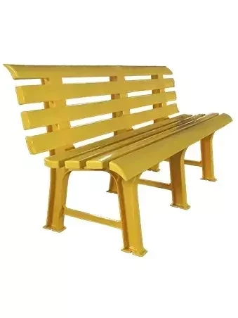 Пластиковая скамейка БИМАпласт (желтая) - фото 1 - id-p225425818