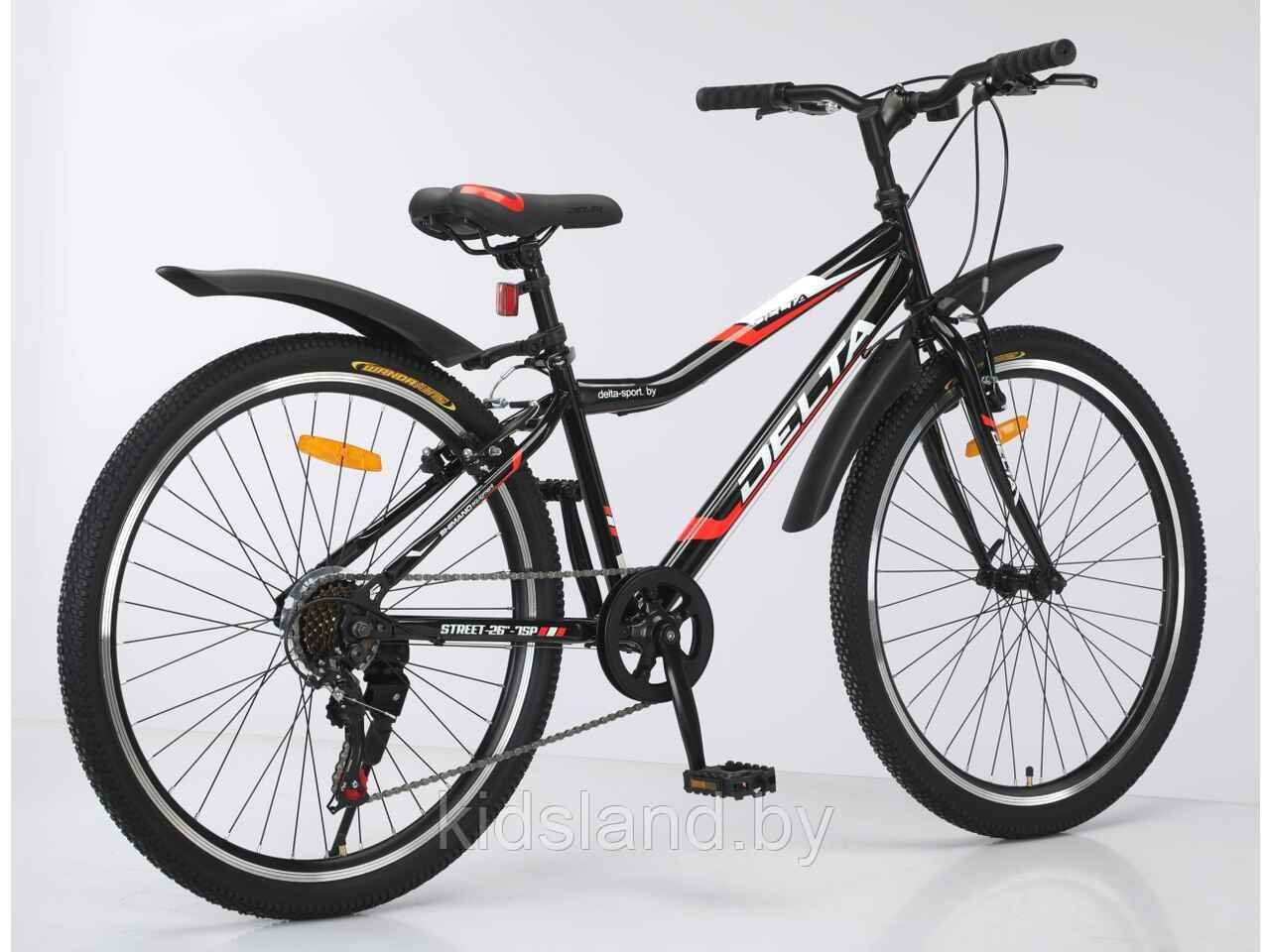 Велосипед DELTA Street 26 (р14, черный, 2024) - фото 2 - id-p225424884