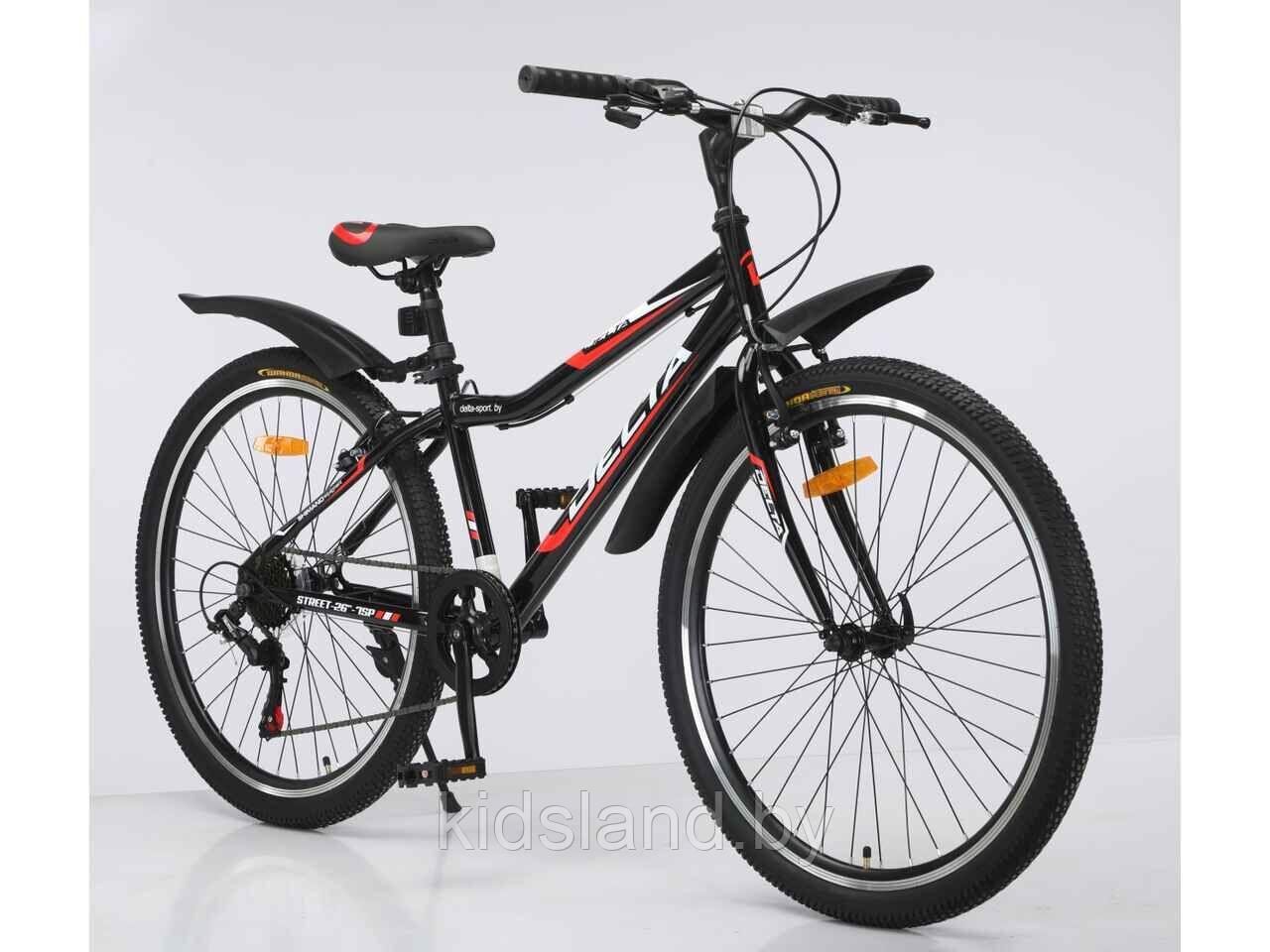 Велосипед DELTA Street 26 (р14, черный, 2024) - фото 3 - id-p225424884