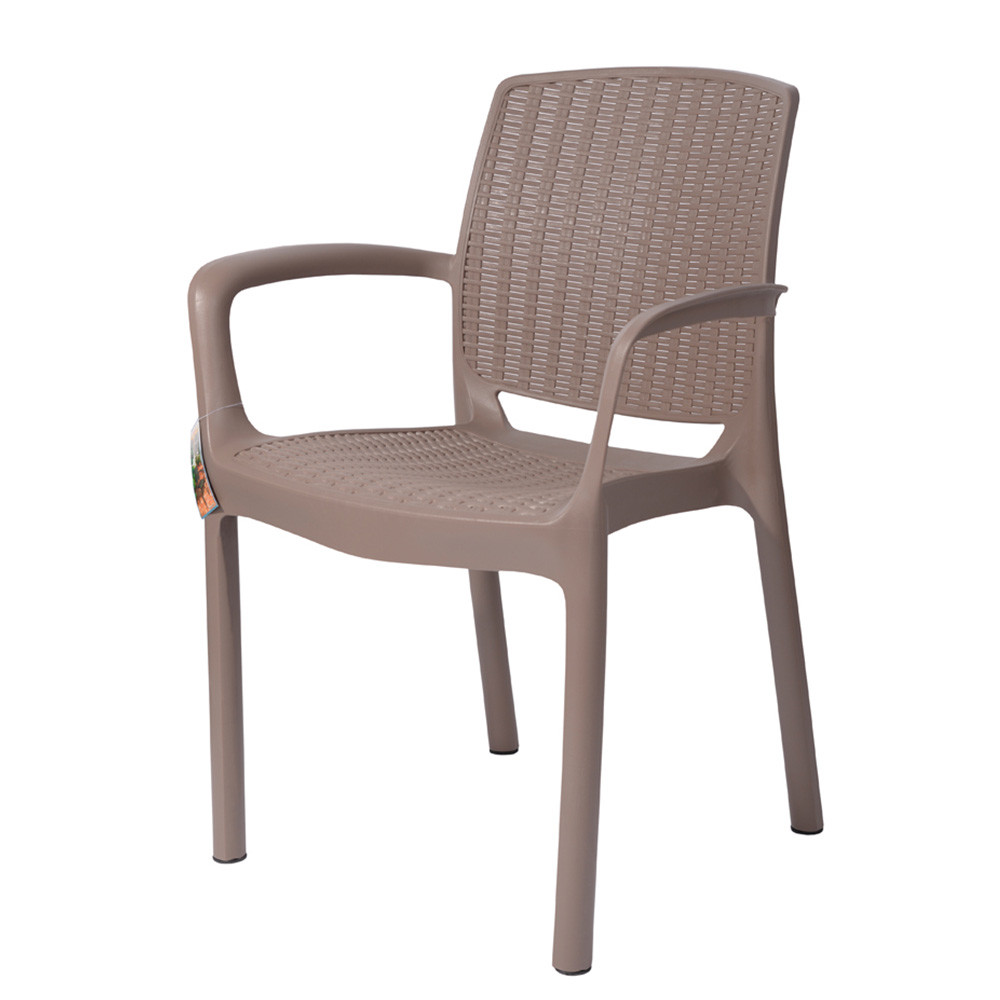 Кресло пластиковое Rodos серо-коричневый - фото 1 - id-p180026068